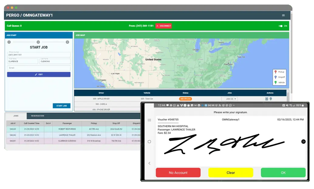 NEMT software dispatch client management